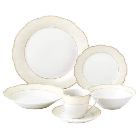 24 Piece Wavy Dinnerware-Porcelain-Srvice for 4-Tova