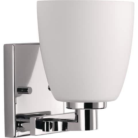 Fleet Collection 1-Light Polished Chrome Etched Opal Glass Coastal Bath Vanity Light
