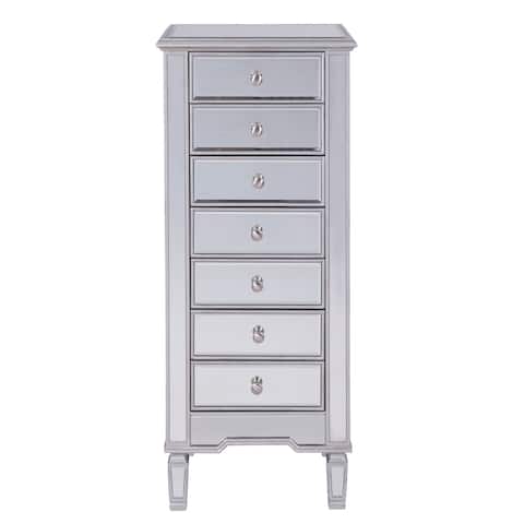 Lingerie Chest 7 drawers 20"W x 15"D x 48"H in antique silver paint
