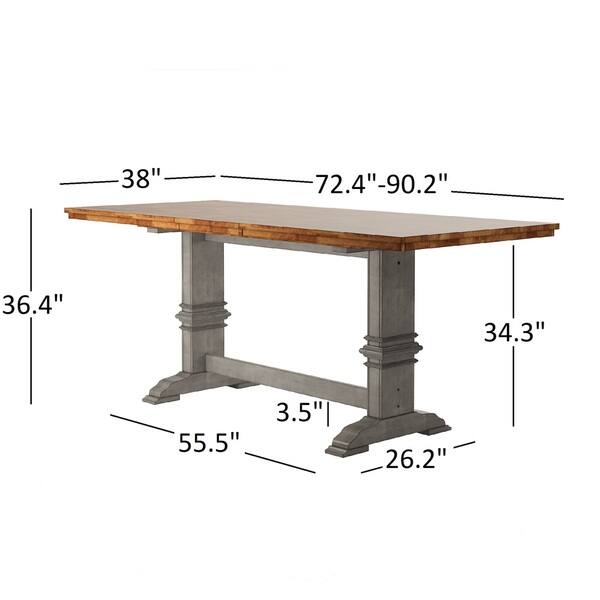 Eleanor Solid Wood Counter Height Trestle Base Dining Table by iNSPIRE ...