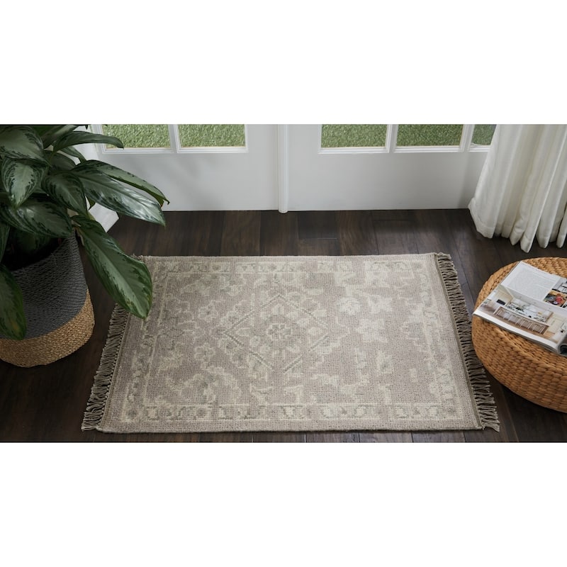 Nourison Elan Wool Area Rug - 2'3" x 3' - Silver - Rectangle
