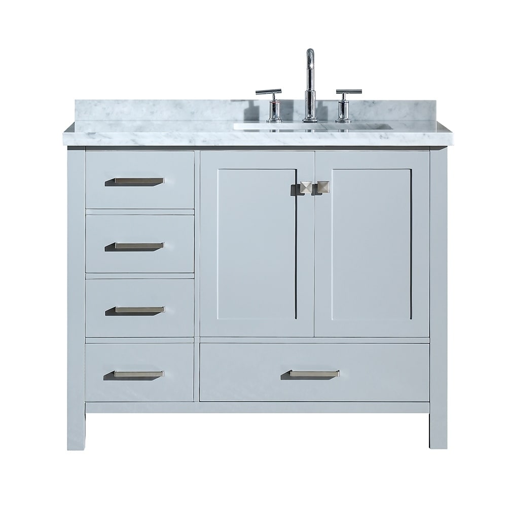 Shop Ariel Cambridge 43 Right Offset Single Rectangle Sink Vanity Set In Grey Overstock 18000063