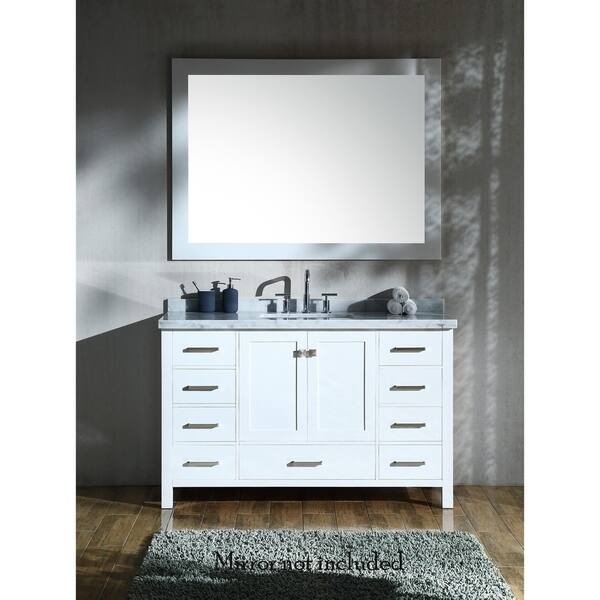 ARIEL Cambridge 60-in White Bathroom Vanity Base Cabinet