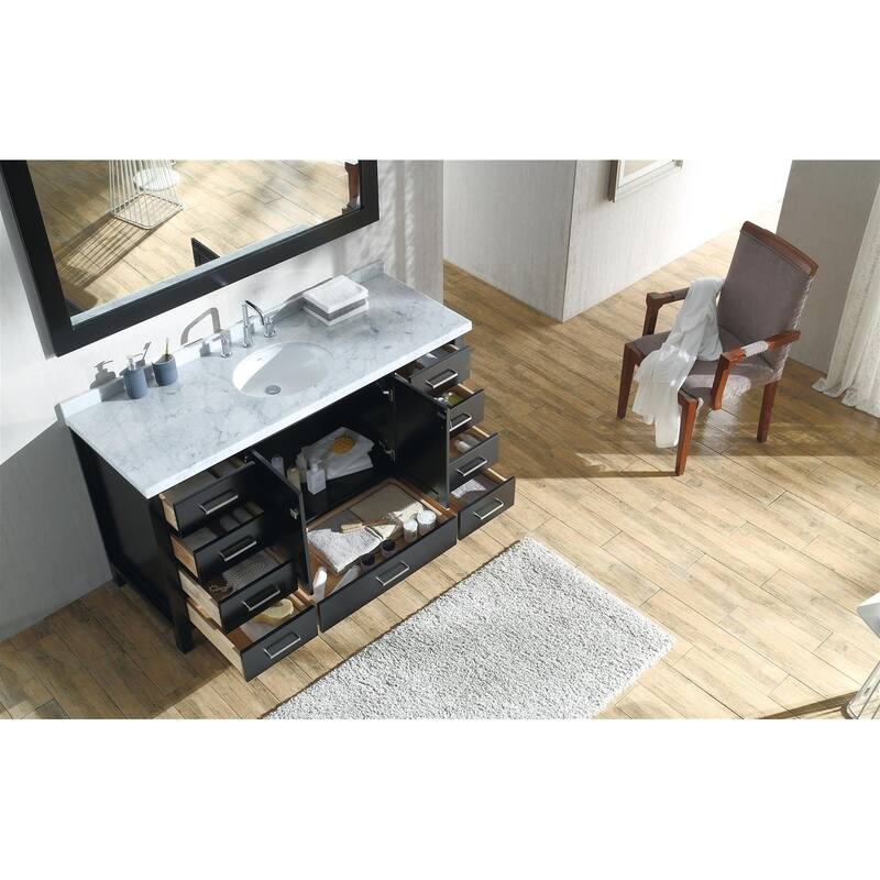 Ariel Cambridge 61" Single Oval Sink Vanity Set In Espresso
