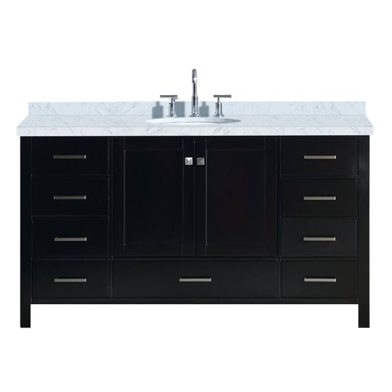 Ariel Cambridge 61" Single Oval Sink Vanity Set In Espresso