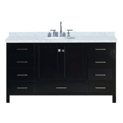 Ariel Cambridge 61" Single Oval Sink Vanity Set In Espresso