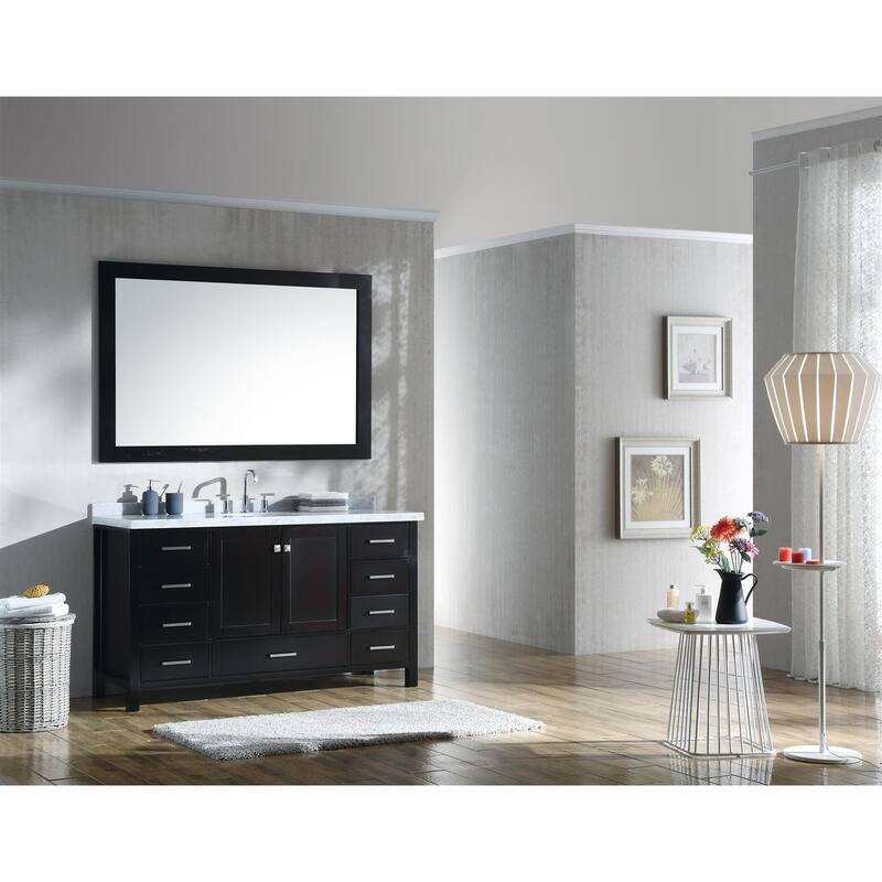 Ariel Cambridge 61" Single Oval Sink Vanity Set In Espresso