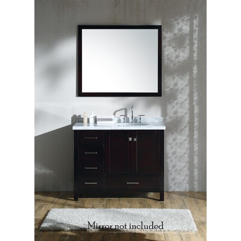 Ariel Cambridge 43" Right Offset Single Oval Sink Vanity Set in Espresso