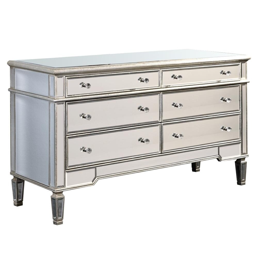 Shop 6 Drawer Dresser 60 In X 20 In X 34 In In Silver Leaf On