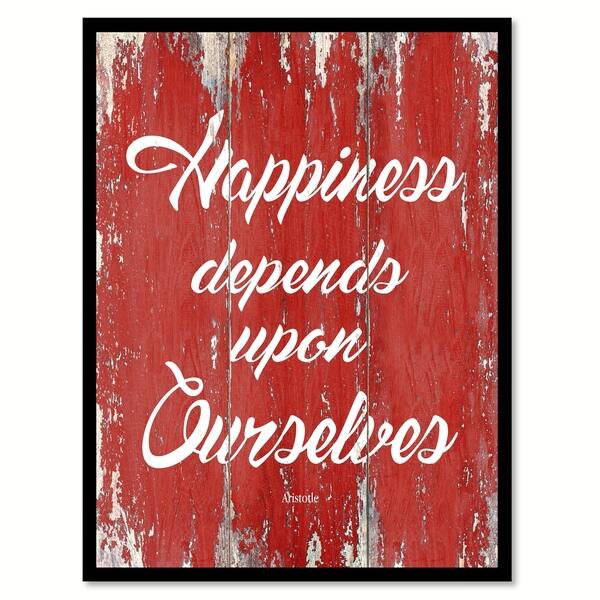 Happiness Depends Upon Ourselves Aristotle Motivation Quote Saying Canvas Print Picture Frame Home Decor Wall Art Overstock Happiness Depends Upon Ourselves Aristotle Motivation Quote Saying Canvas Print Picture Frame Home Decor Wall Art Overstock