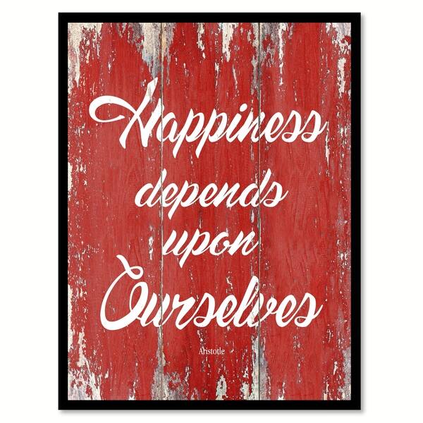 Happiness Depends Upon Ourselves Aristotle Motivation Quote Saying Canvas Print Picture Frame Home Decor Wall Art Overstock