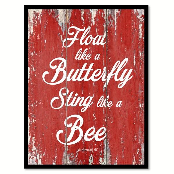 Float Like A Butterfly Sting Like A Bee Muhammad Ali Motivation Quote Saying Canvas Print Picture Frame Home Decor Wall Art Overstock