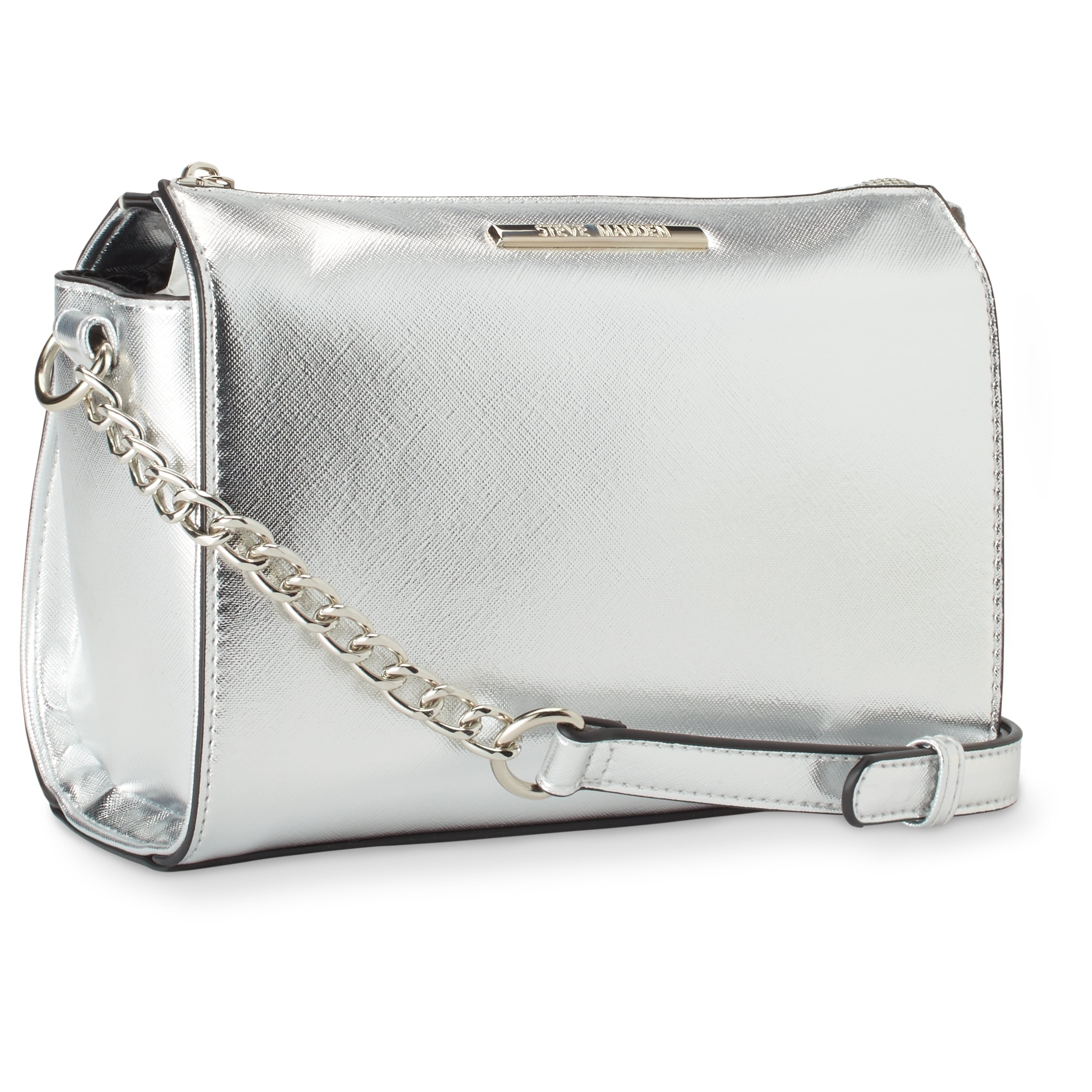 black and silver cross body bag