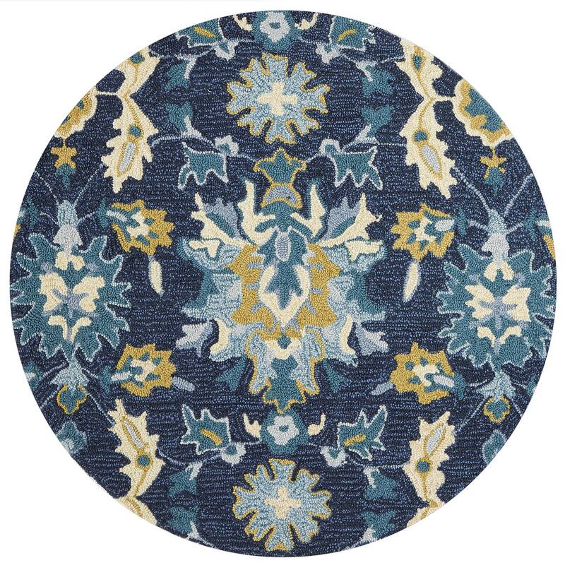 Alexander Home Valentina Hand-hooked Floral Ocean Area Rug