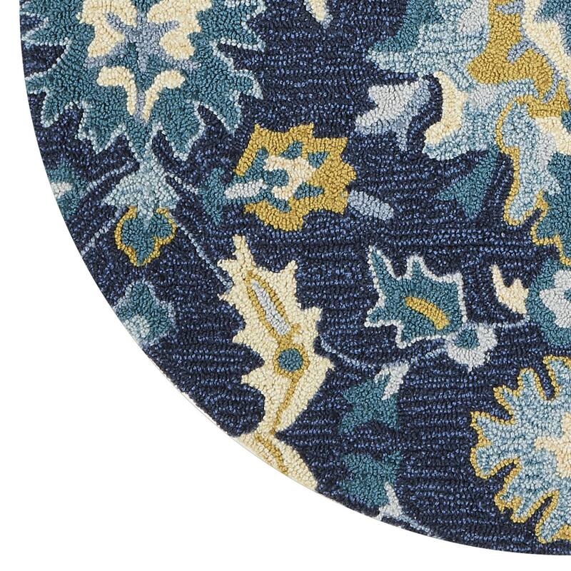 Alexander Home Valentina Hand-hooked Floral Ocean Area Rug