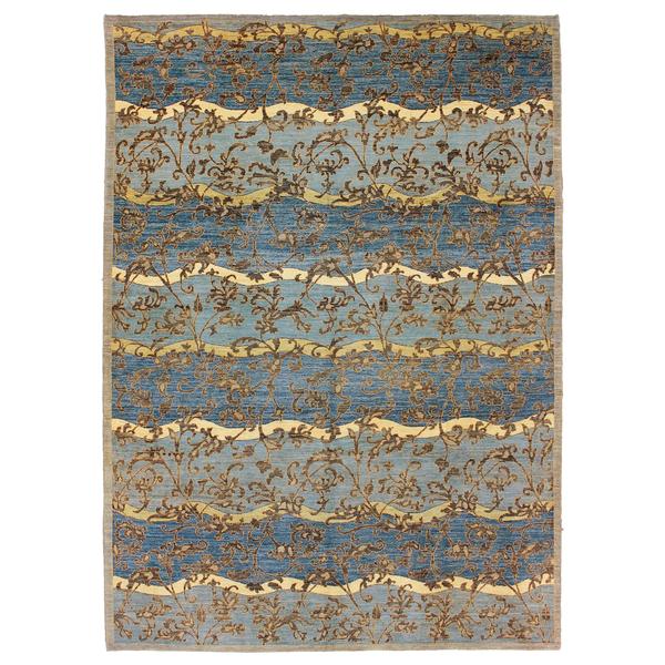 Kafkaz Peshawar Marvis Lt. Blue/Gold Wool Rug (8'0 x 9'9) - 8 ft. 0 in. x 9 ft. 9 in.