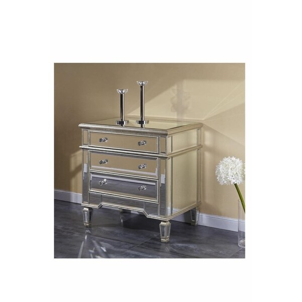 3 Drawer Cabinet 30 in. x 20 in. x 30 in. in Silver Leaf