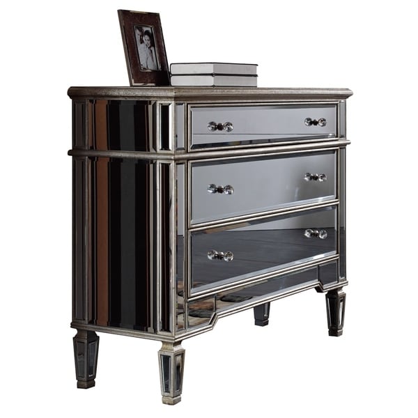 3 Drawer Cabinet 42 in. x 16 in. x 36 in. in Silver Leaf