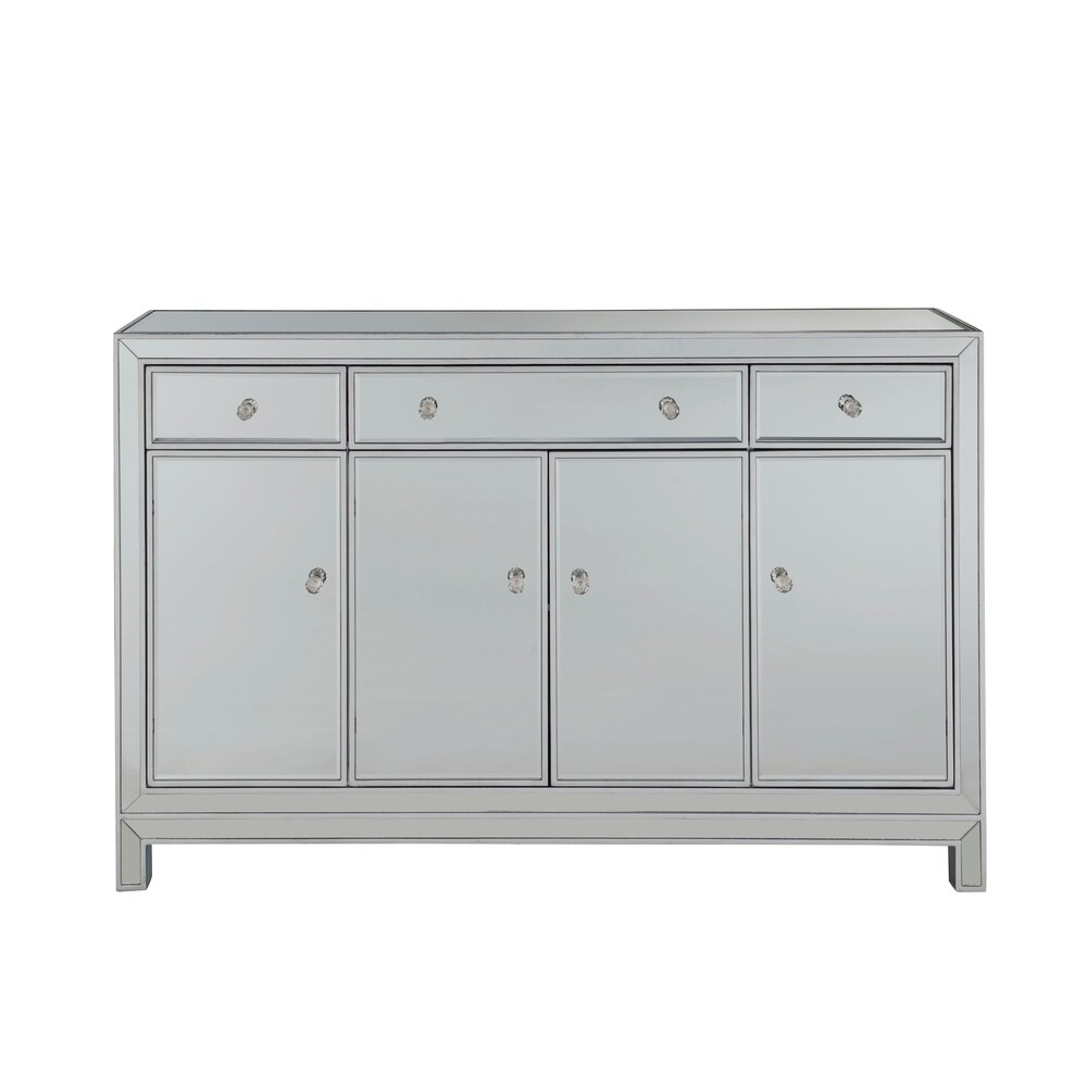 Giuseppe Lighting Buffet Cabinet 3 drawers 4 doors 56"W x 13"D x 36"H in antique silver paint