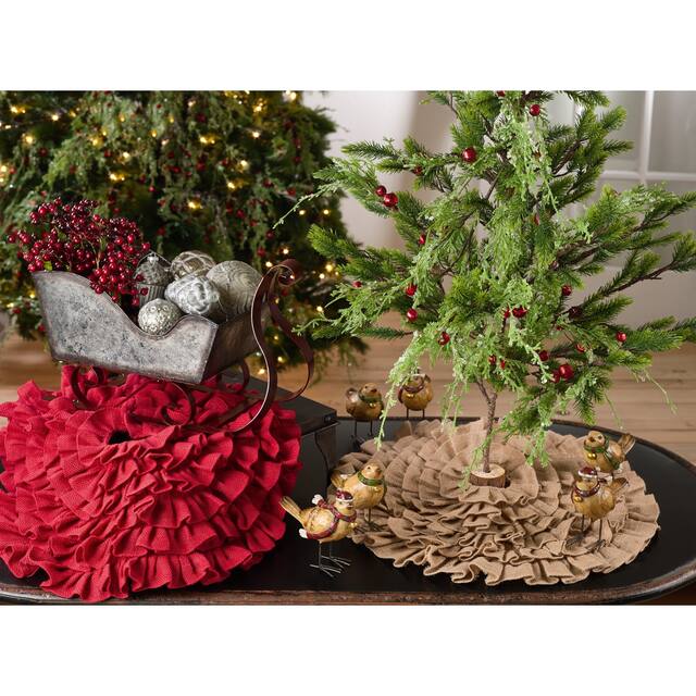 Ruffled Jute Christmas Tree Skirt