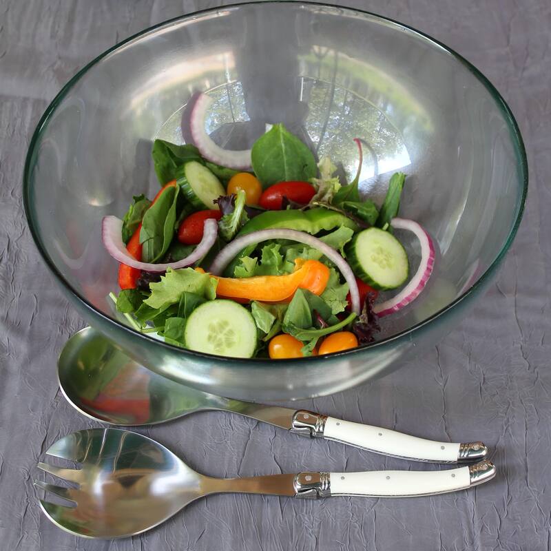 French Home 2 Piece Laguiole Faux Ivory Salad Servers