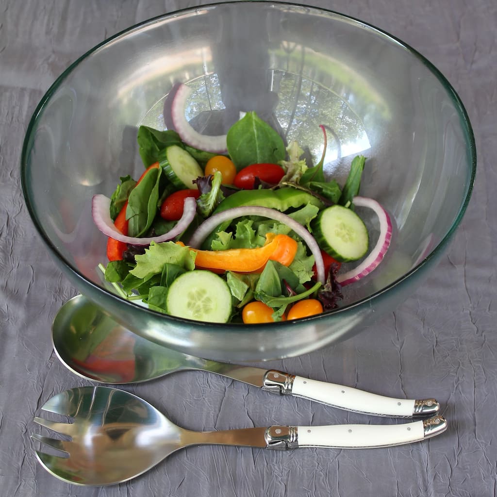 French Home 2 Piece Laguiole Faux Ivory Salad Servers