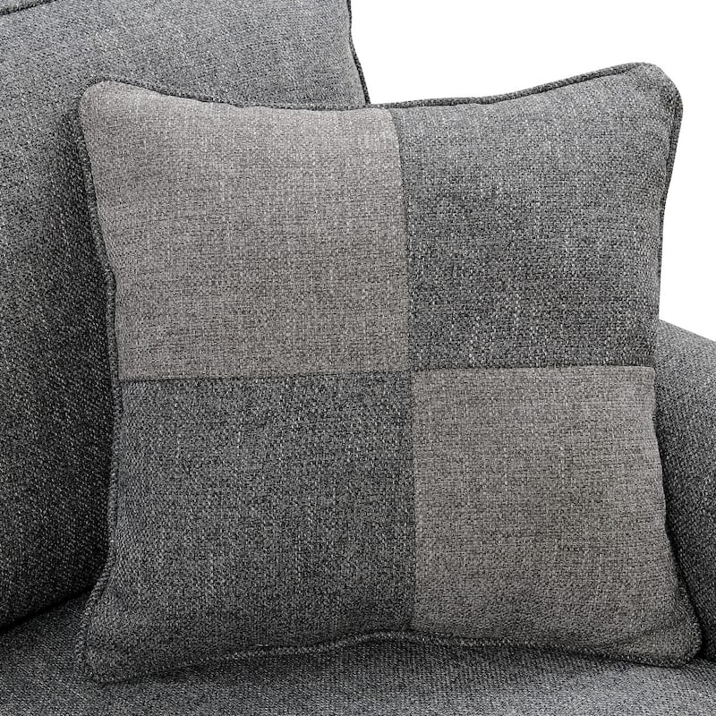 Nele Transitional Linen Fabric L-Shaped Sectional Sofas by Furniture of America