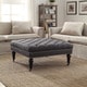 preview thumbnail 1 of 5, Abigal Charcoal Square Tufted Ottoman