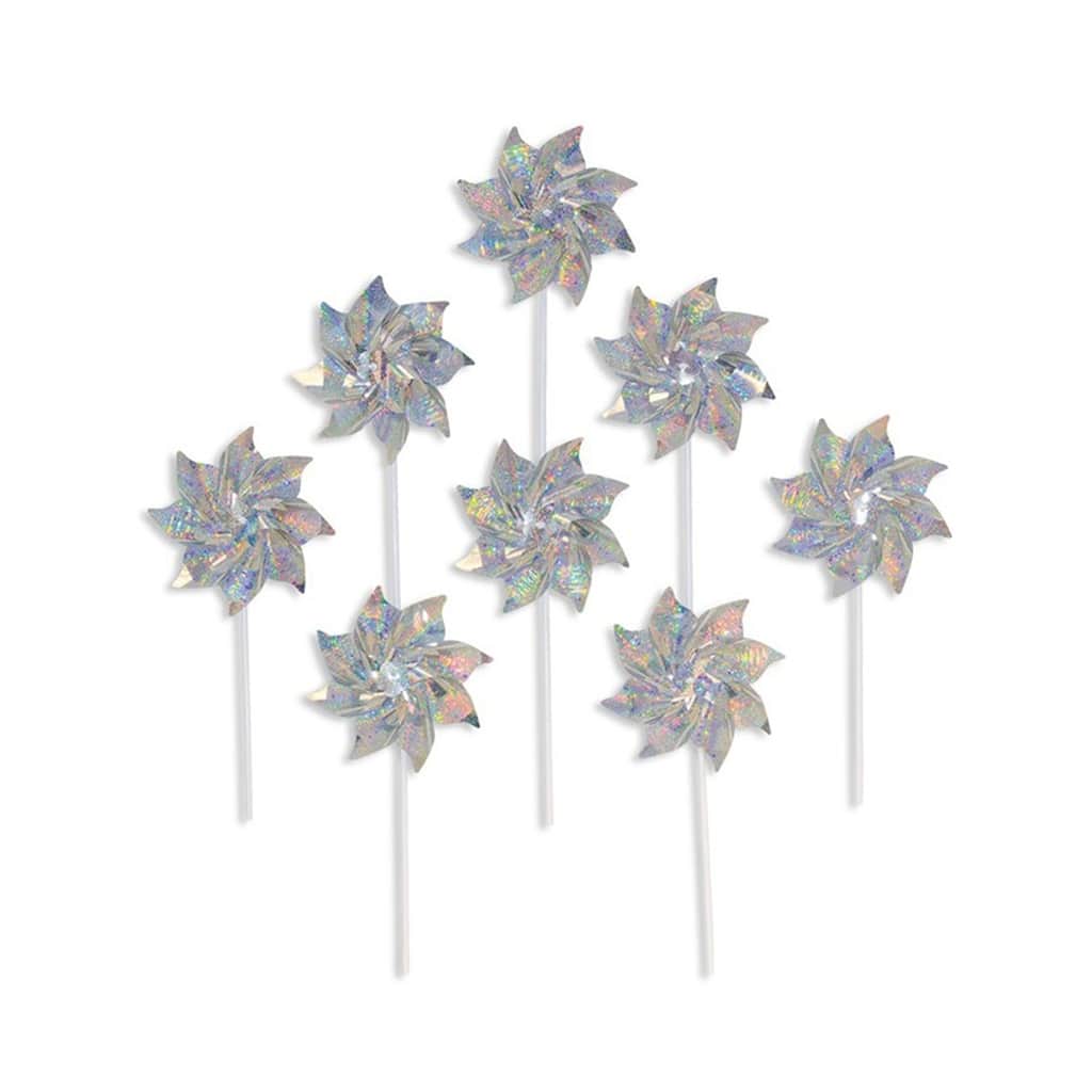 Silver 16 inch Sparkle Pinwheels (8pc Set) Patio Decor