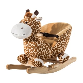 qaba plush rocking horse