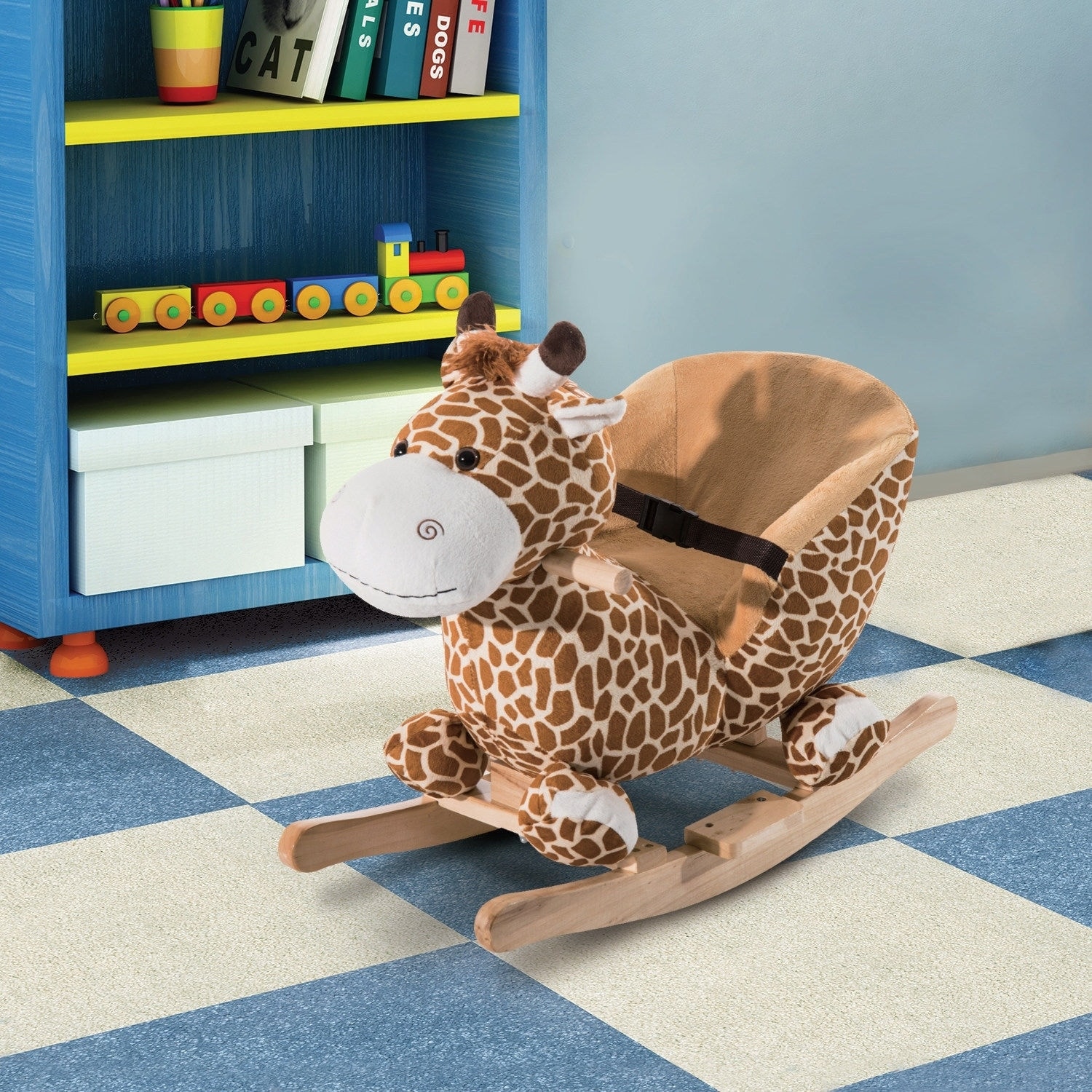 qaba plush rocking horse