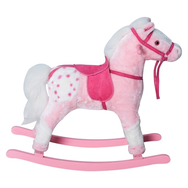 pink and grey rocking horse