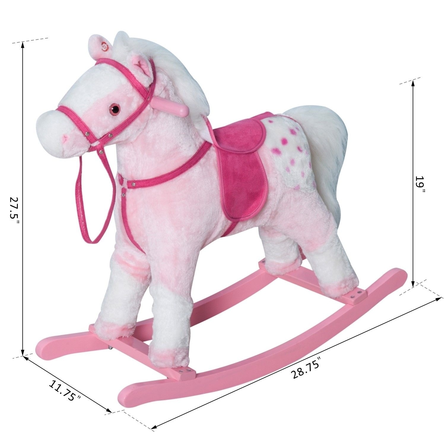 pink rocking horse with sound