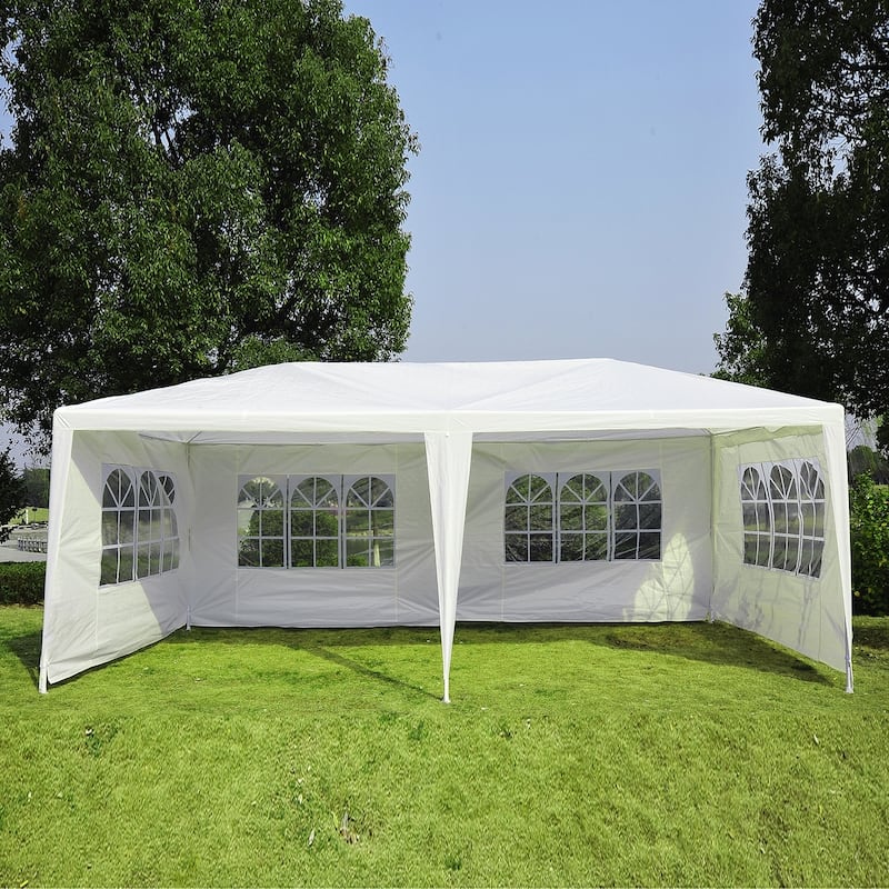 Outsunny Gazebo Canopy Tent with 4 Removable Window Side Walls