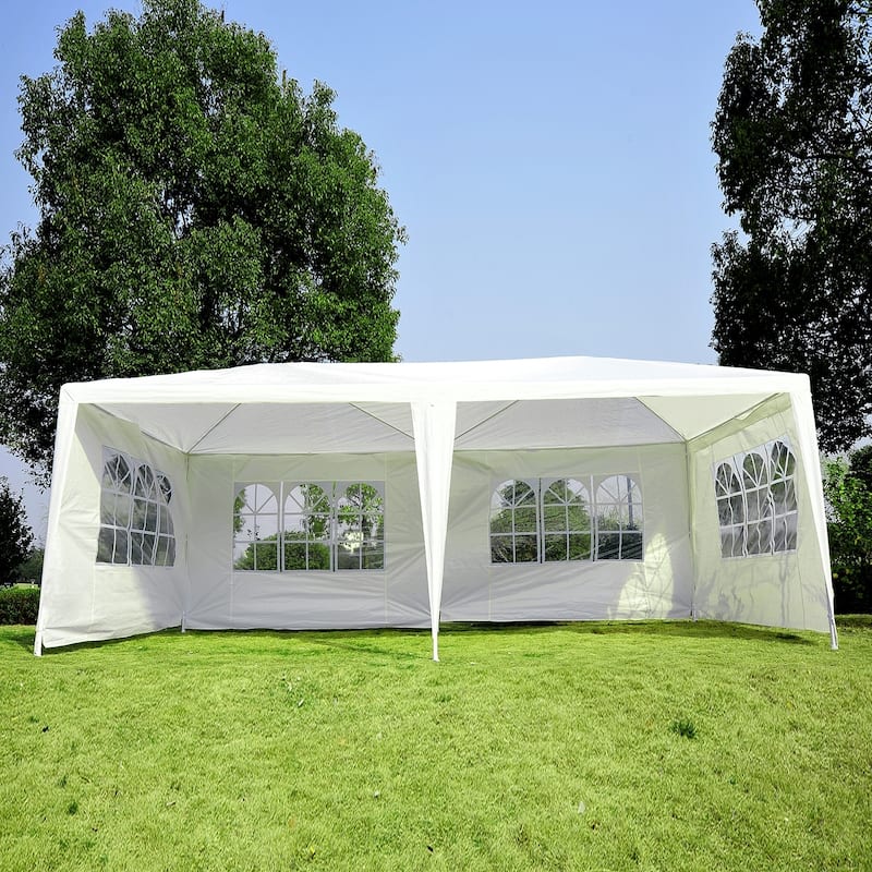 Outsunny Gazebo Canopy Tent with 4 Removable Window Side Walls