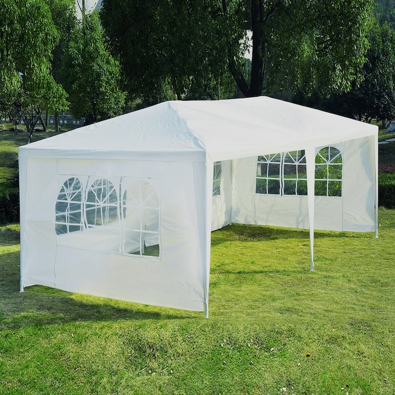 Outsunny Gazebo Canopy Tent with 4 Removable Window Side Walls