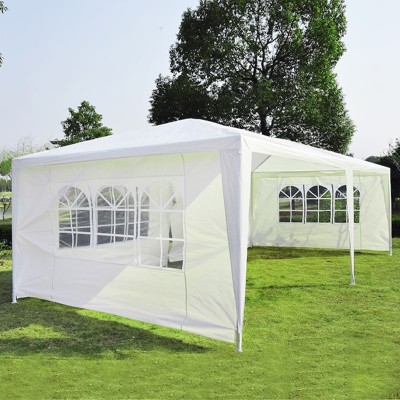 Outsunny Gazebo Canopy Tent with 4 Removable Window Side Walls