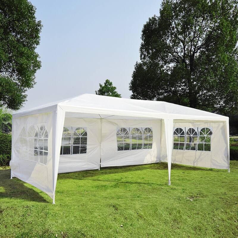 Outsunny Gazebo Canopy Tent with 4 Removable Window Side Walls