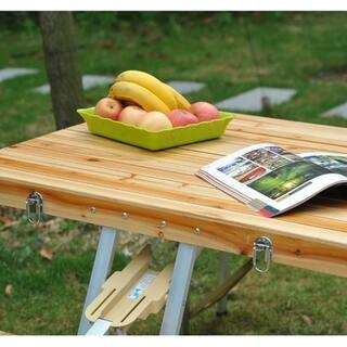 Outsunny 4 Person Wooden Folding Suitcase Picnic Table Set With