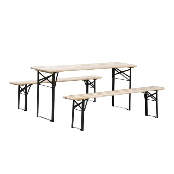 Outsunny 6' Wooden Folding Picnic Table Bench Set Outdoor