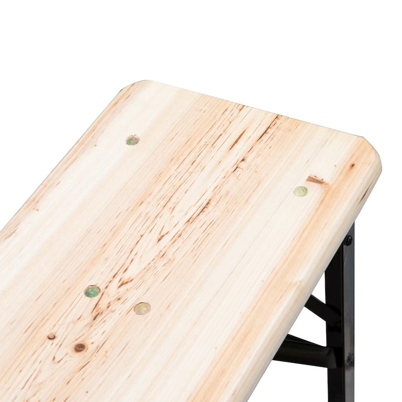 Outsunny 6' Wooden Folding Picnic Table Bench Set Outdoor - Black