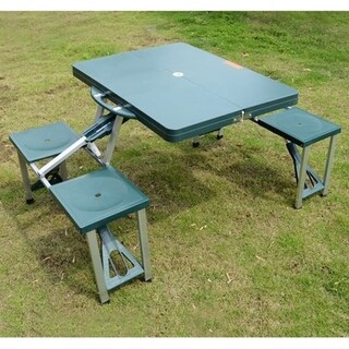 portable folding picnic table with 4 seats