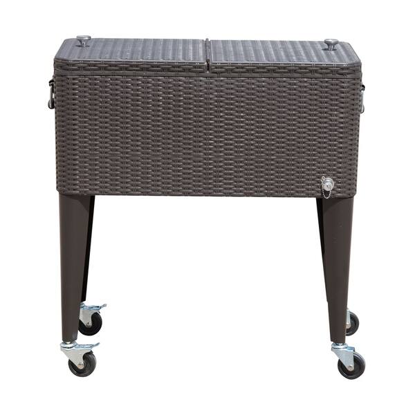 Outsunny 80 Quart Stainless Steel Outdoor Patio Rolling Outsunny 80 Quart Stainless Steel