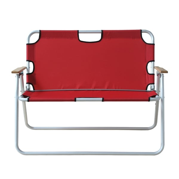 Shop Outsunny 2 Person Folding Aluminum Love Seat Camping ...