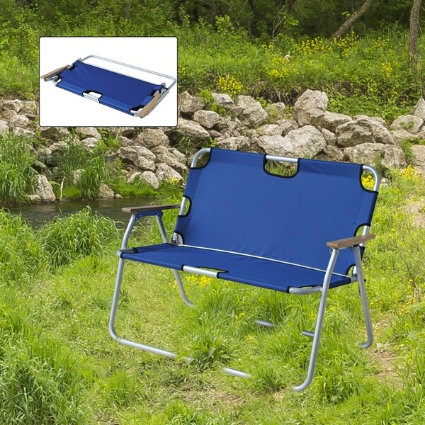 Shop Outsunny 2 Person Folding Aluminum Love Seat Camping