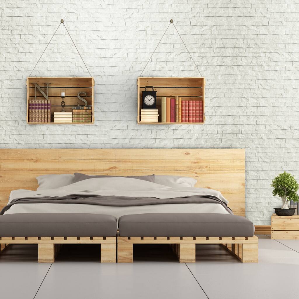 Innovera Décor by Palram Ledge Stone Matte White 24-in. x 24-in. Wall Panel (1 pc)