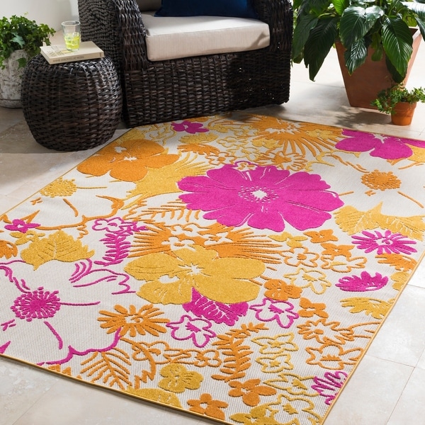 Trocadero Oriental Floral Indoor/ Outdoor Area Rug