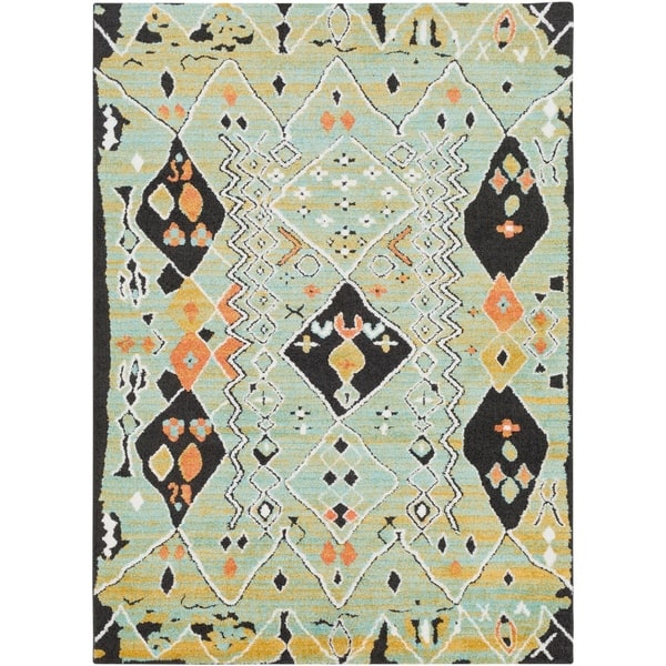 Boho Abstract Seafoam Green Indoor Area Rug 6 7 X 9 Boho Abstract Seafoam Green Indoor