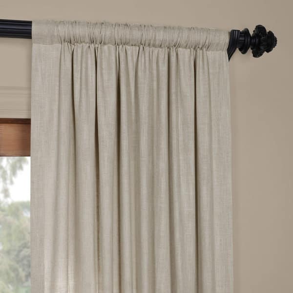 Shop Exclusive Fabrics Heavy Grey Faux Linen Curtain On Sale Overstock 18005719