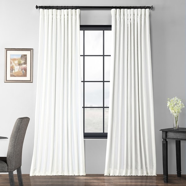 Exclusive Fabrics Gleaming Sugar Blackout Extra Wide Faux Silk Taffeta Curtain